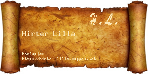 Hirter Lilla névjegykártya
